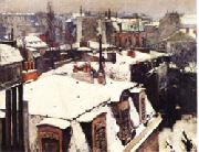 Gustave Caillebotte Rooftops in the Snow Sweden oil painting reproduction